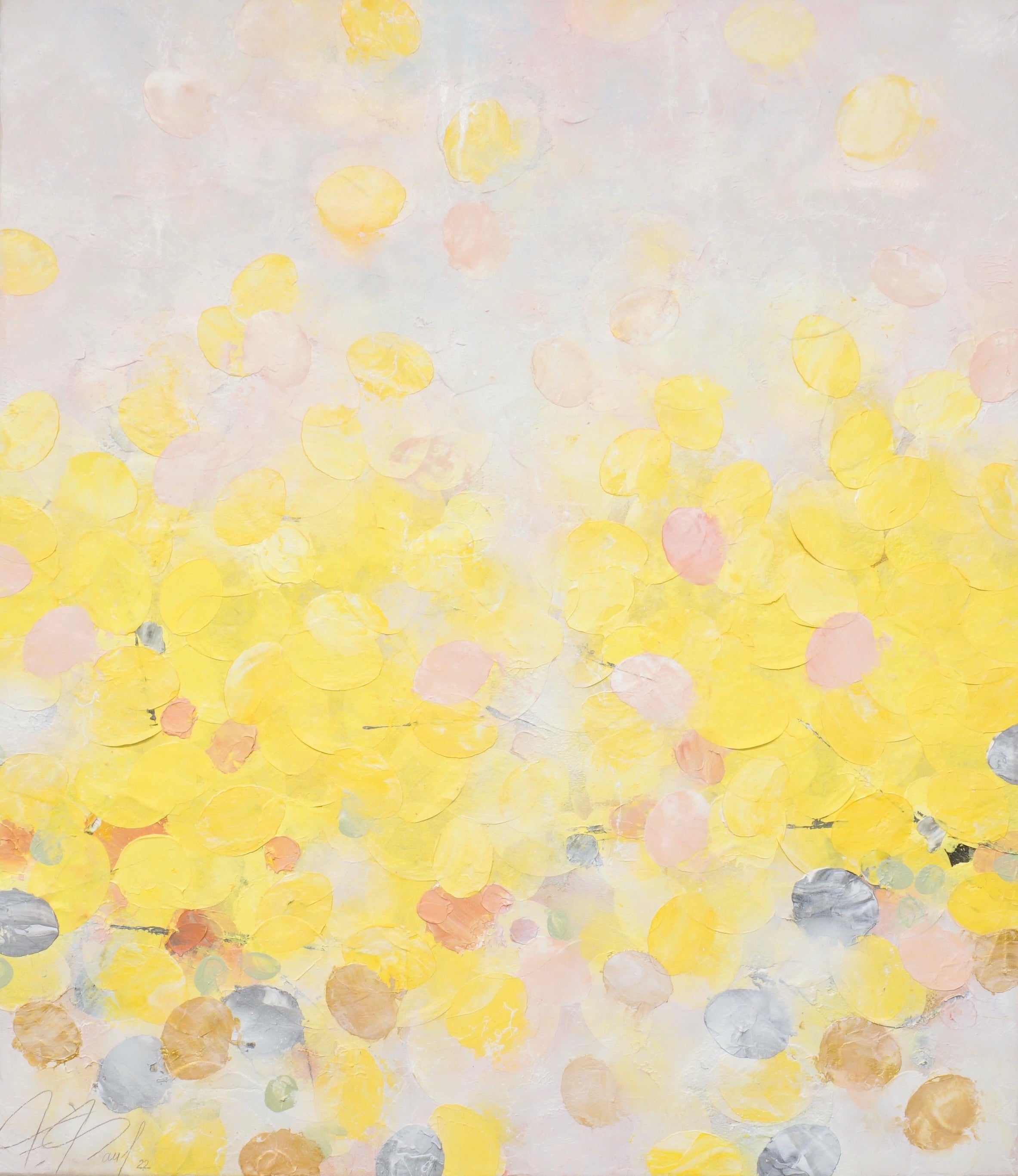 Frederic Paul_When the Sun rises II_Oil, Acrylic, Rice Paper on canvas_80x70 cm_2022_2000 