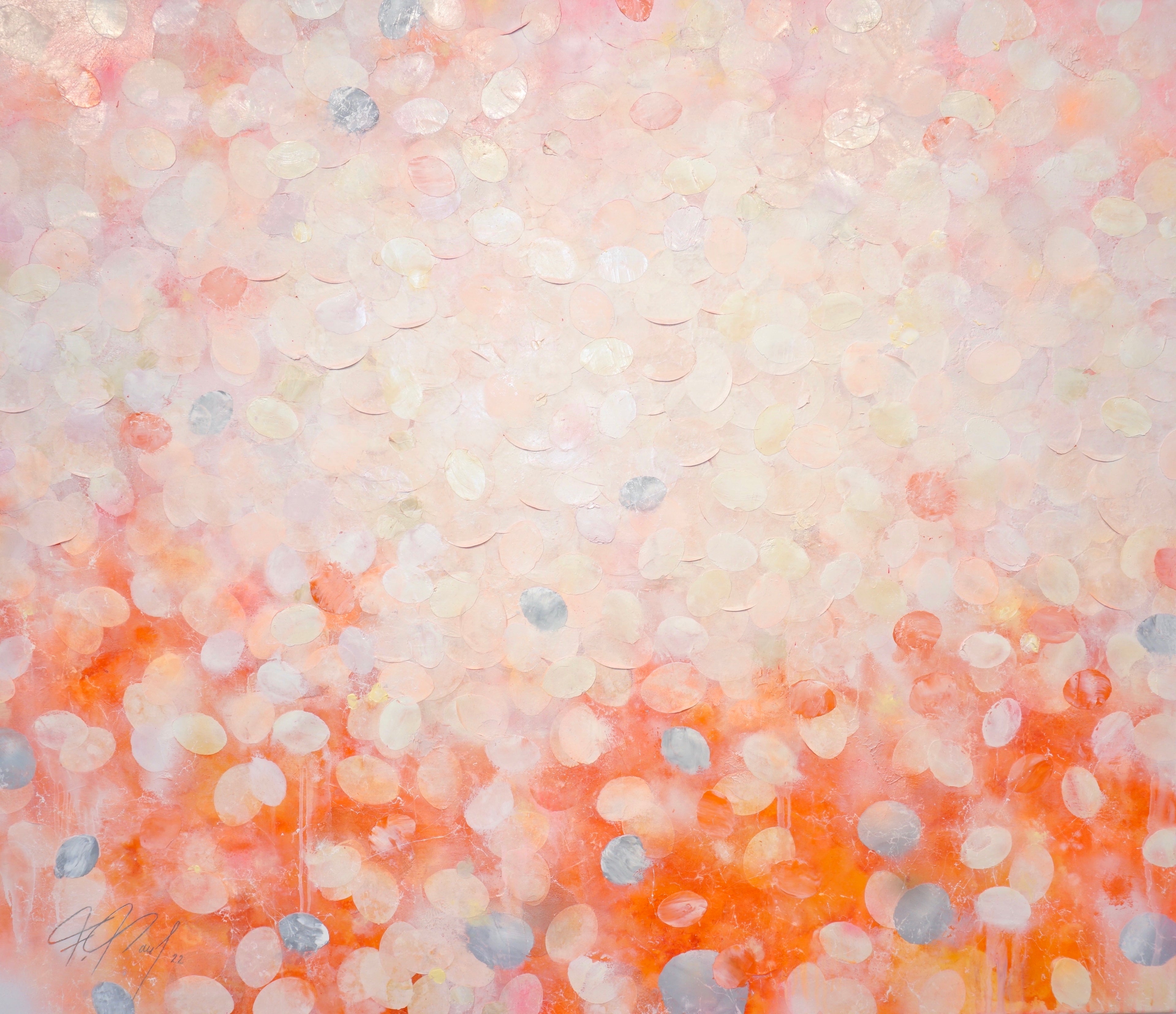 Frederic Paul_Summer Evening in the Garden_Öl,Acryl,Reis Papier auf Leinwand_120x140 cm_20