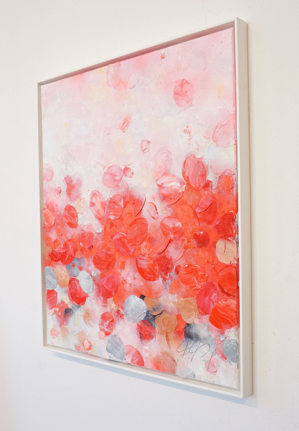 Red Spring Awakening II_Oil,Acrylic, Rice Paper on canvas_60x50cm_2022_1500 Euro_Rot_Natur