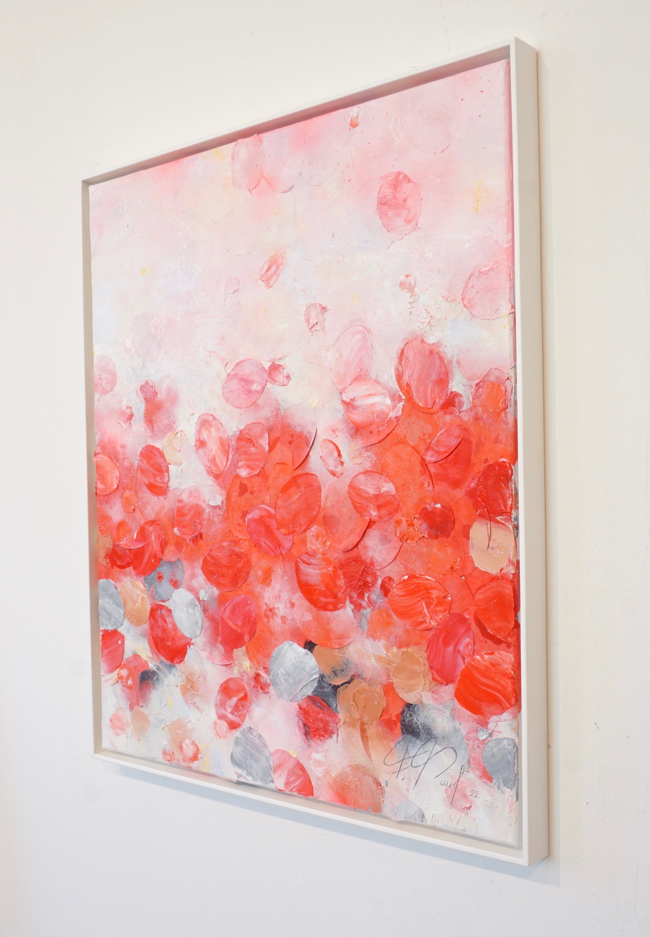 Red Spring Awakening II_Oil,Acrylic, Rice Paper on canvas_60x50cm_2022_1500 Euro_Rot_Natur