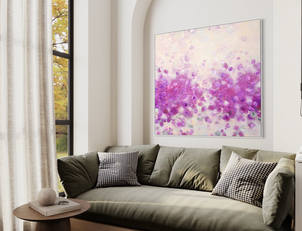 Frederic Paul_Lavender Hills_Oil, Acrylic, Rice Paper on canvas_130x130 cm_2022_painting.J