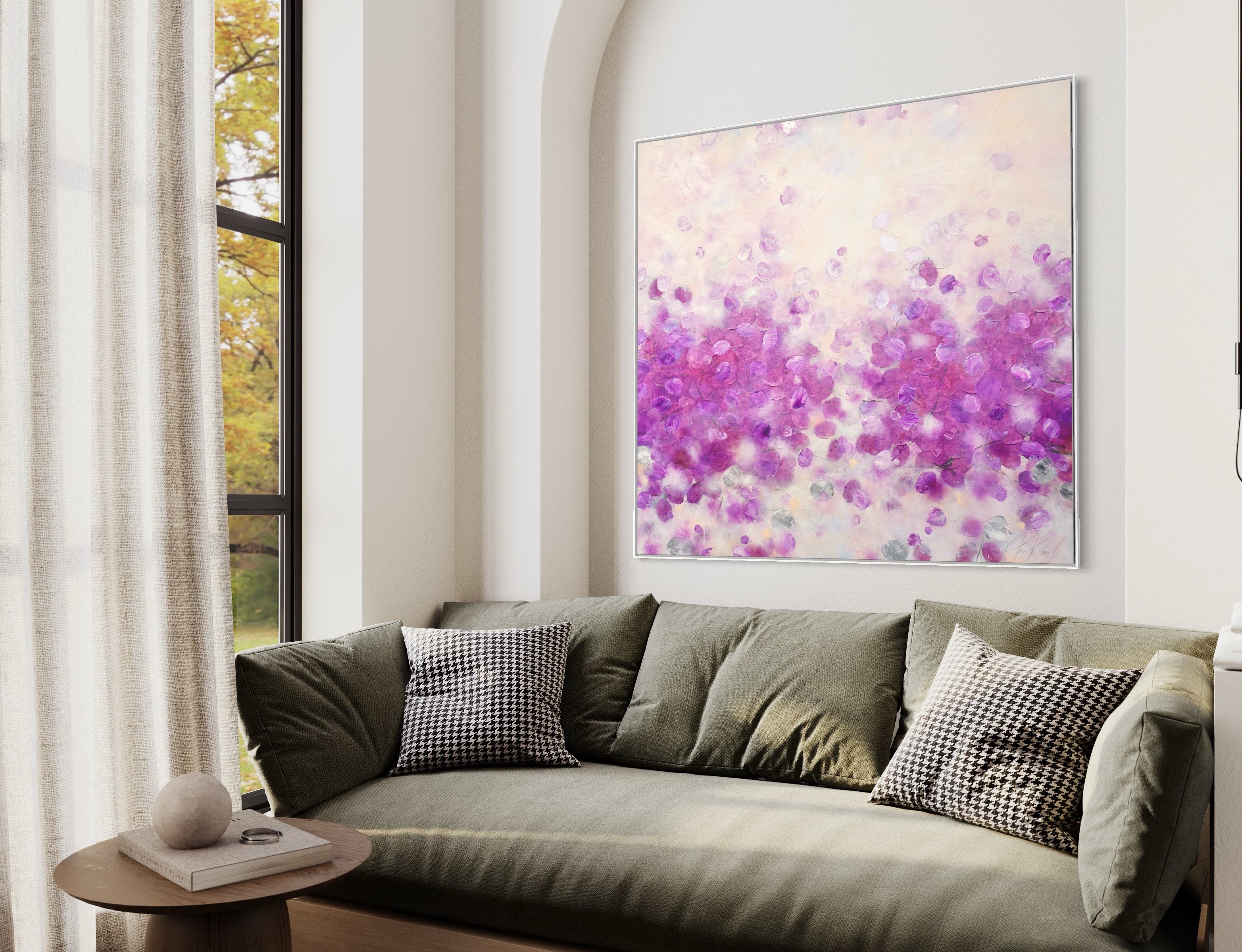 Frederic Paul_Lavender Hills_Oil, Acrylic, Rice Paper on canvas_130x130 cm_2022_painting.J