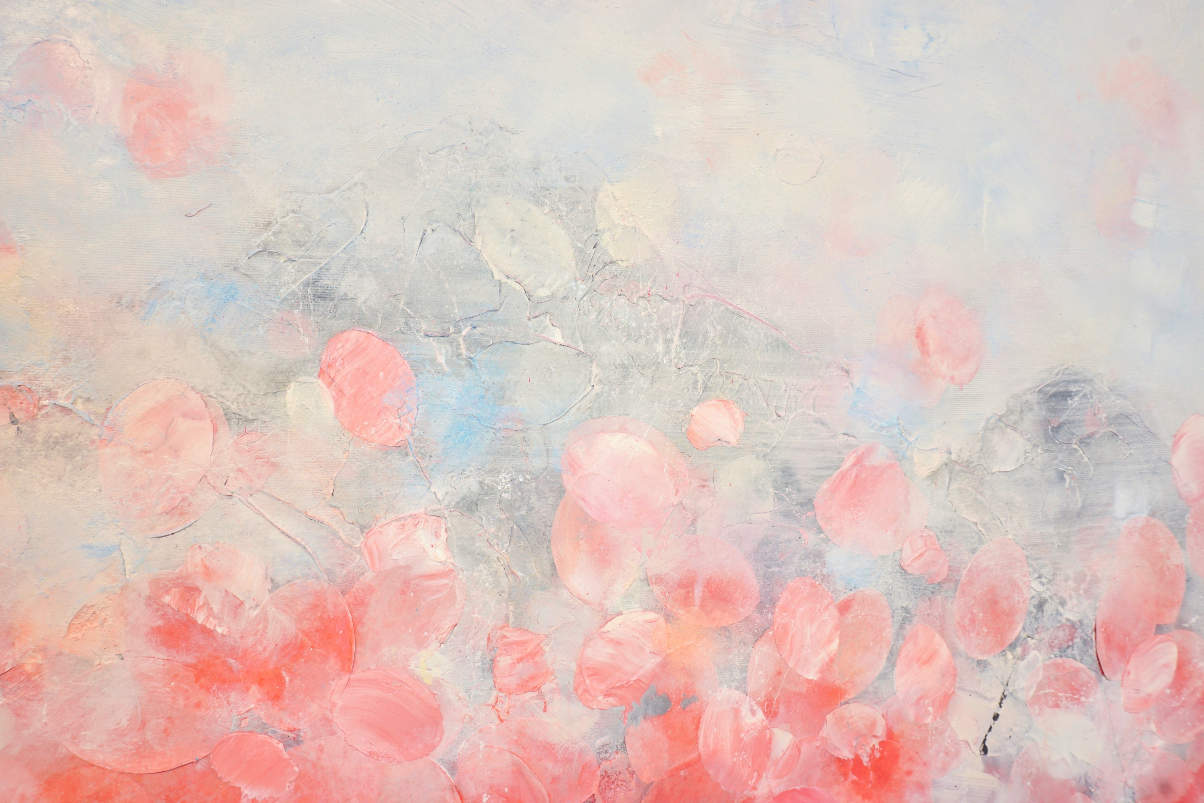 Sakura Blossoms_Oil,Acrylic,Ricepaper on canvas_120x100cm_2022_3000 Euro_Kunstwerk_Malerei