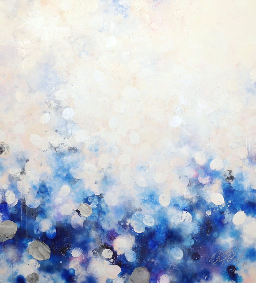 Fleur Blanche_Öl,Acryl,Reispapier auf Le