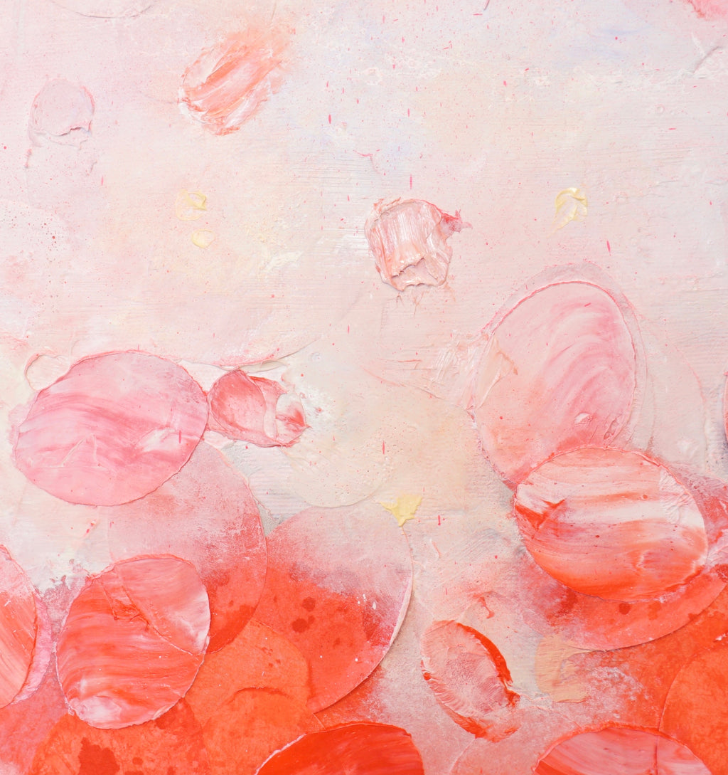 Red Spring Awakening II_Oil,Acrylic, Rice Paper on canvas_60x50cm_2022_1500 Euro_Rot_Natur