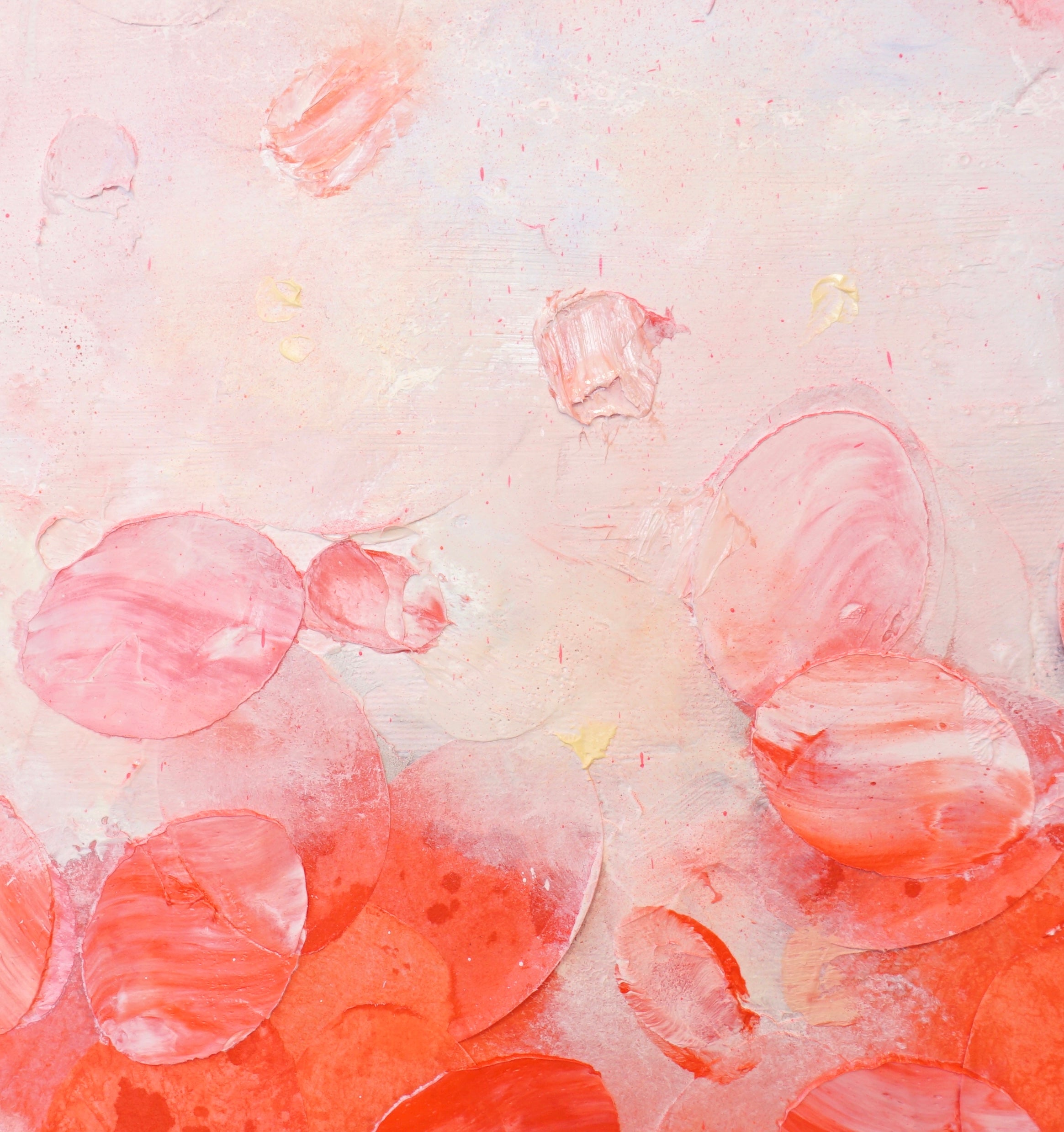 Red Spring Awakening II_Oil,Acrylic, Rice Paper on canvas_60x50cm_2022_1500 Euro_Rot_Natur