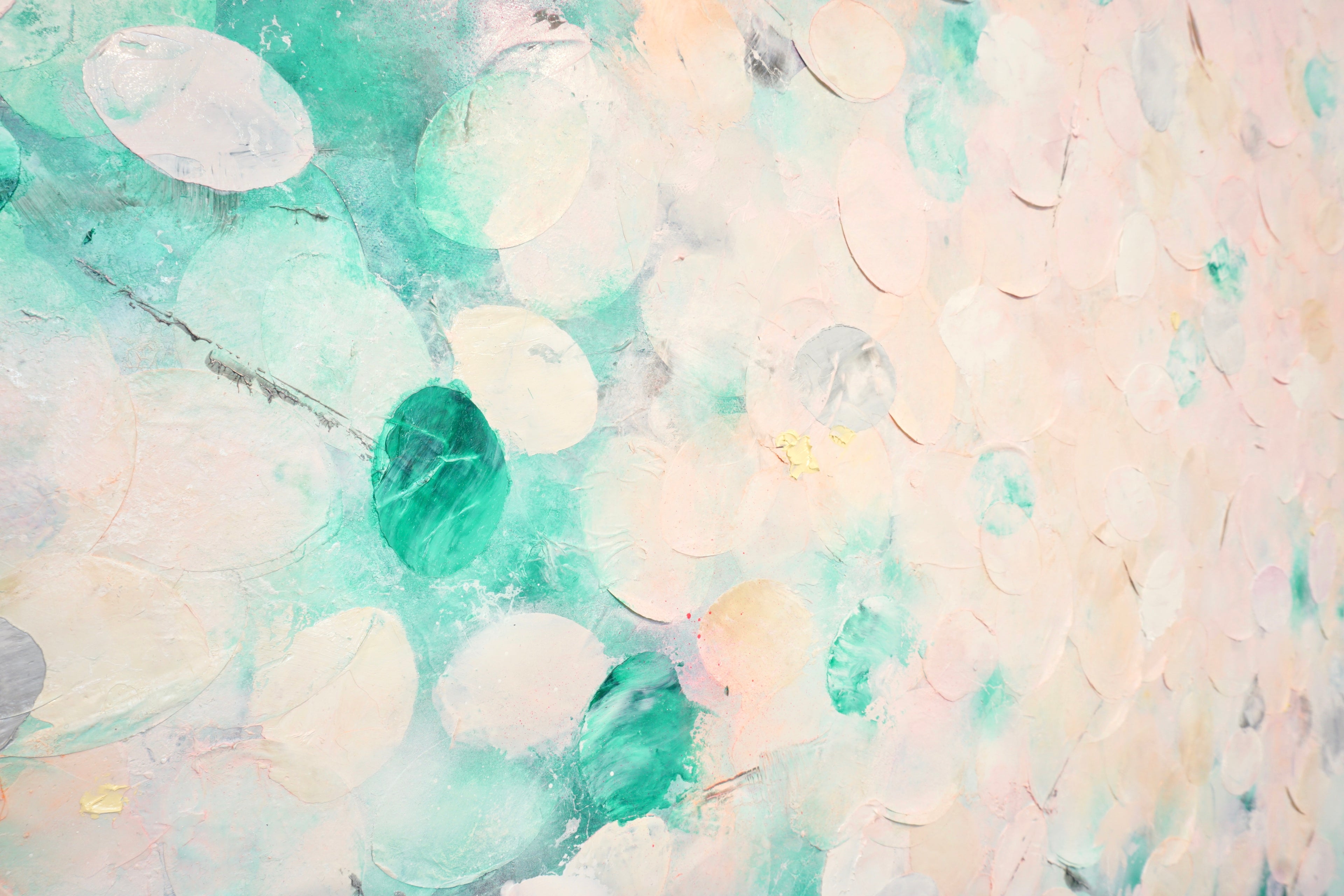 Frederic Paul_Seerosen_Öl,Acryl,Reispapier auf Leinwand_110x120cm_2022_3200 EUR_Abstrakt_A