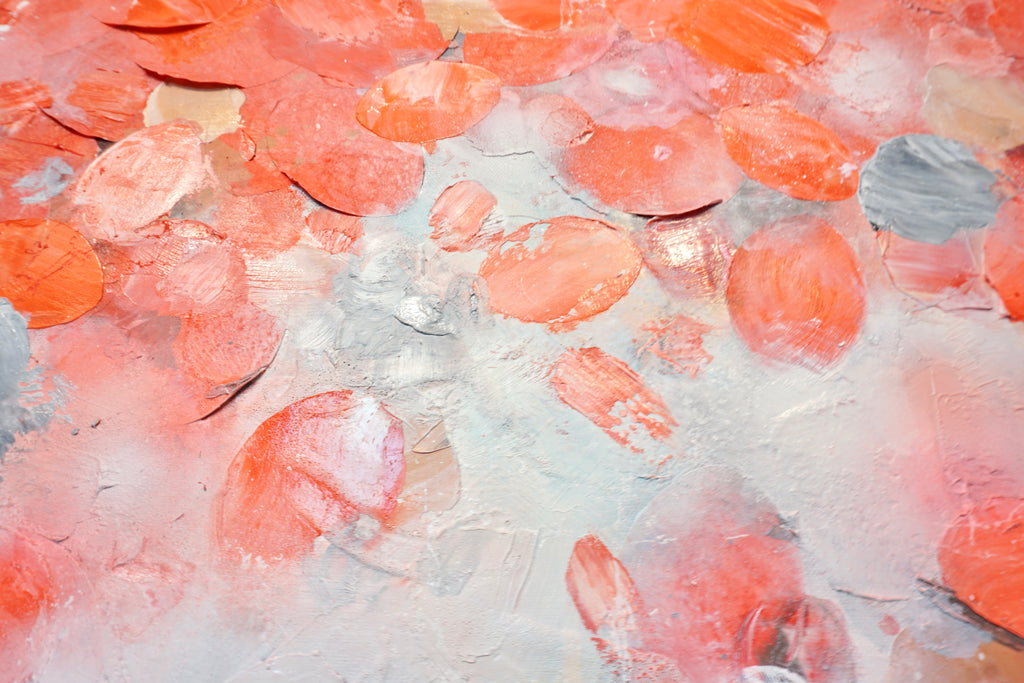 Frederic Paul_Red Tulips Field_Öl,Acryl, Reis Papier auf Leinwand_100x100cm_2022_2800 Euro