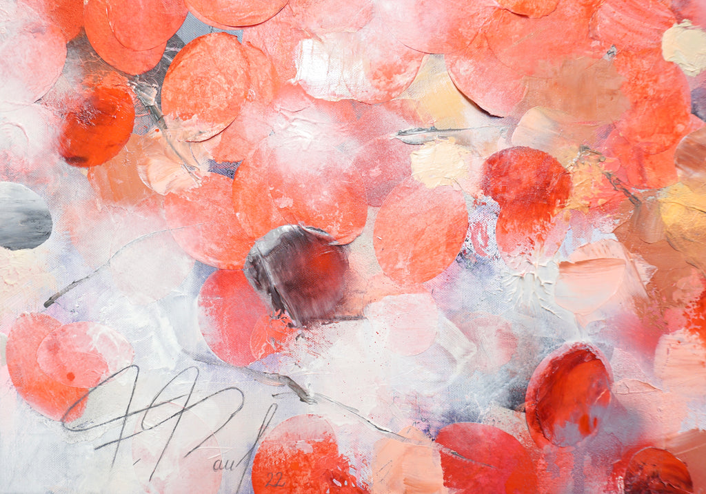 Frederic Paul_Follow the Sun_Öl,Acryl,Reis Papier auf Leinwand_130x120 cm_2022_3400 EUR_Ab