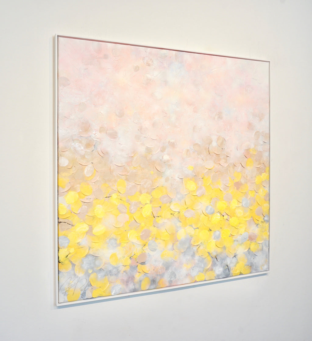 Frederic Paul_When the Sun rises_Öl,Acryl,Reis Papier auf Leinwand_120x120 cm_2022_3400 EU