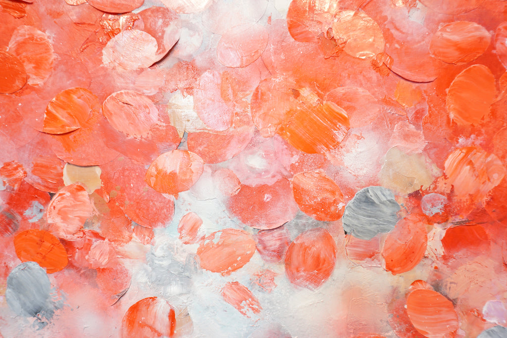 Frederic Paul_Red Tulips Field_Öl,Acryl, Reis Papier auf Leinwand_100x100cm_2022_2800 Euro