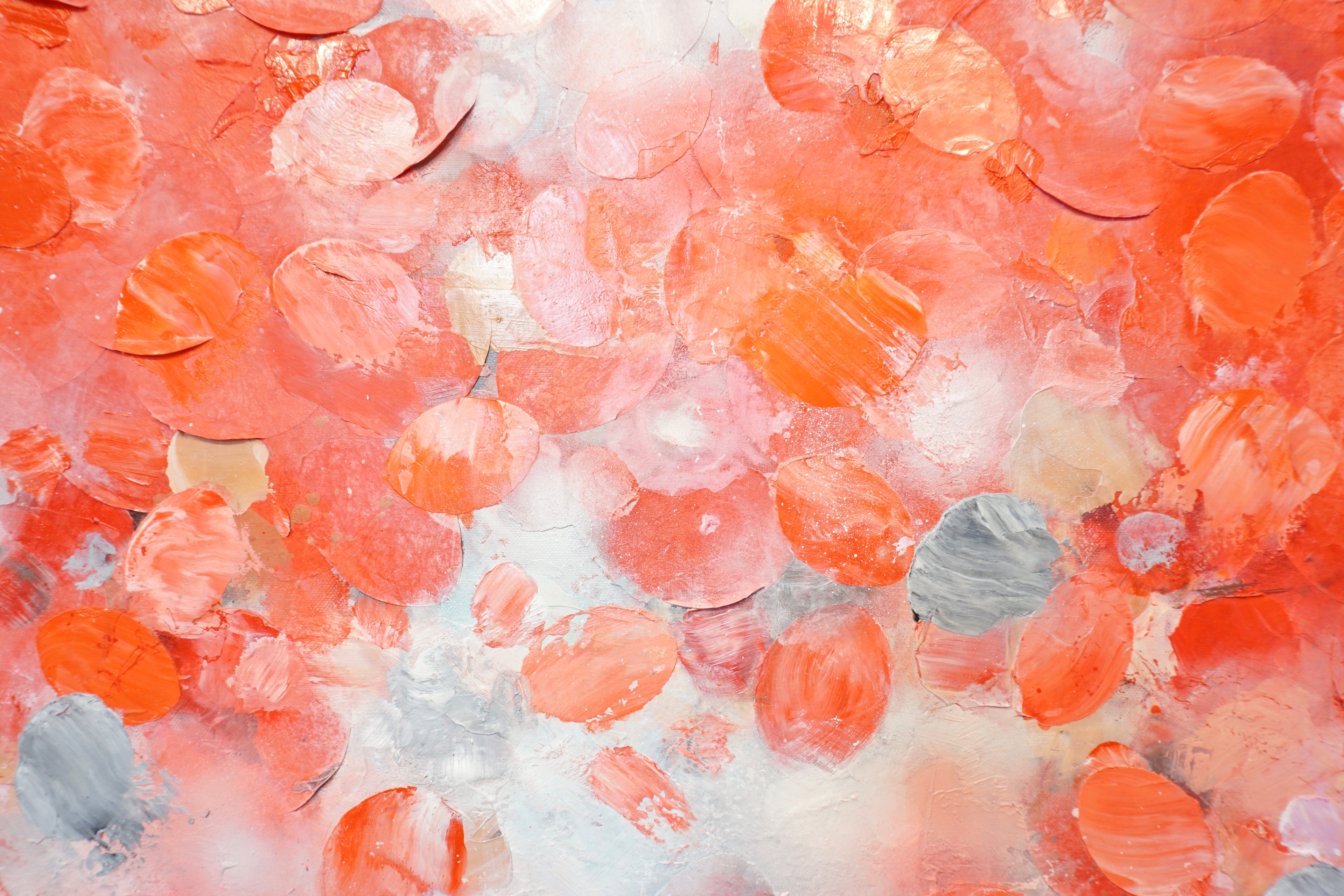 Frederic Paul_Red Tulips Field_Öl,Acryl, Reis Papier auf Leinwand_100x100cm_2022_2800 Euro