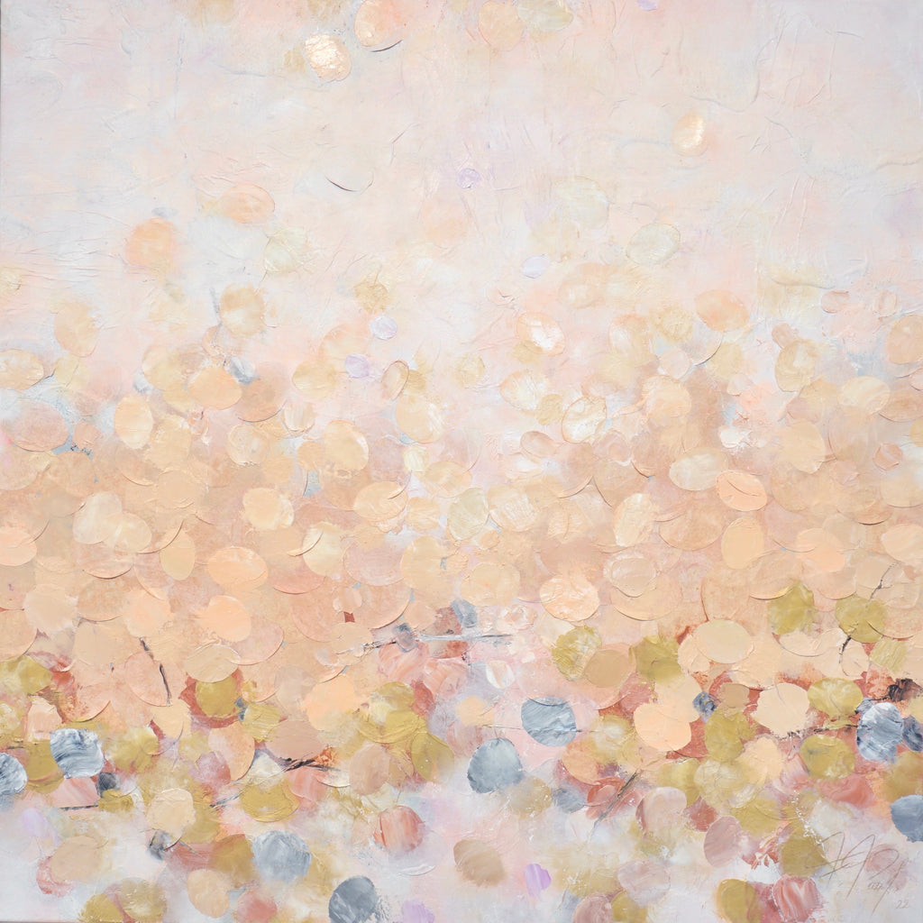 Frederic Paul_Gentle Morning Vibes_Oil, Acrylic, Rice Paper on canvas_100x100 cm_2022_2800
