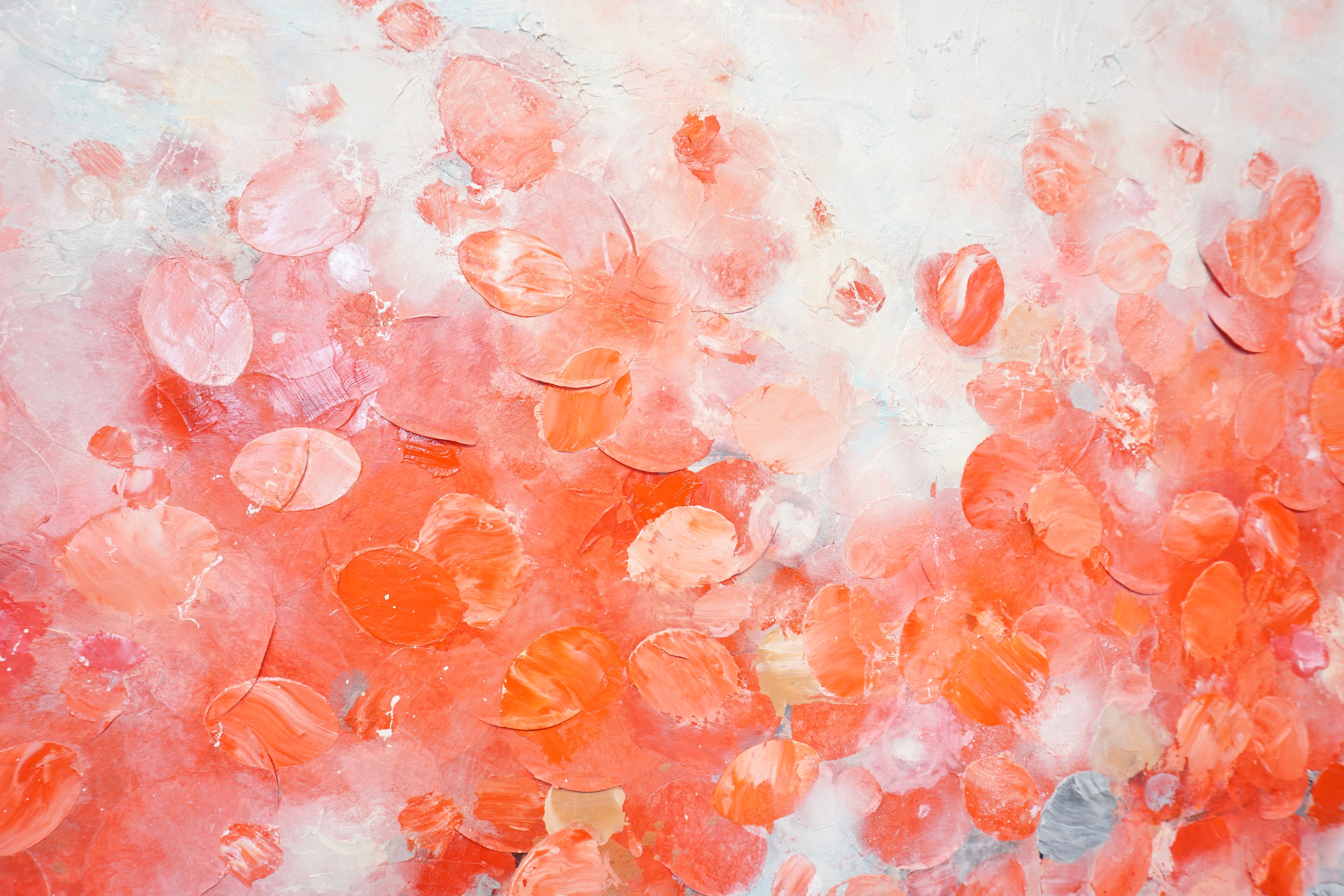 Frederic Paul_Red Tulips Field_Öl,Acryl, Reis Papier auf Leinwand_100x100cm_2022_2800 Euro