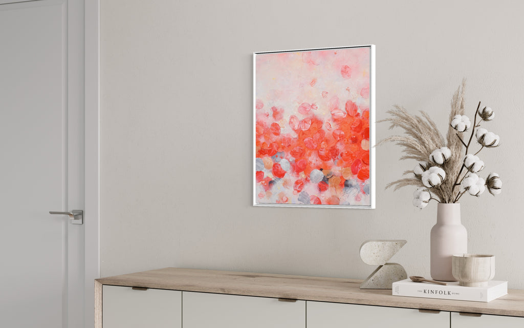 Red Spring Awakening II_Oil,Acrylic, Rice Paper on canvas_60x50cm_2022_1500 Euro_Rot_Natur