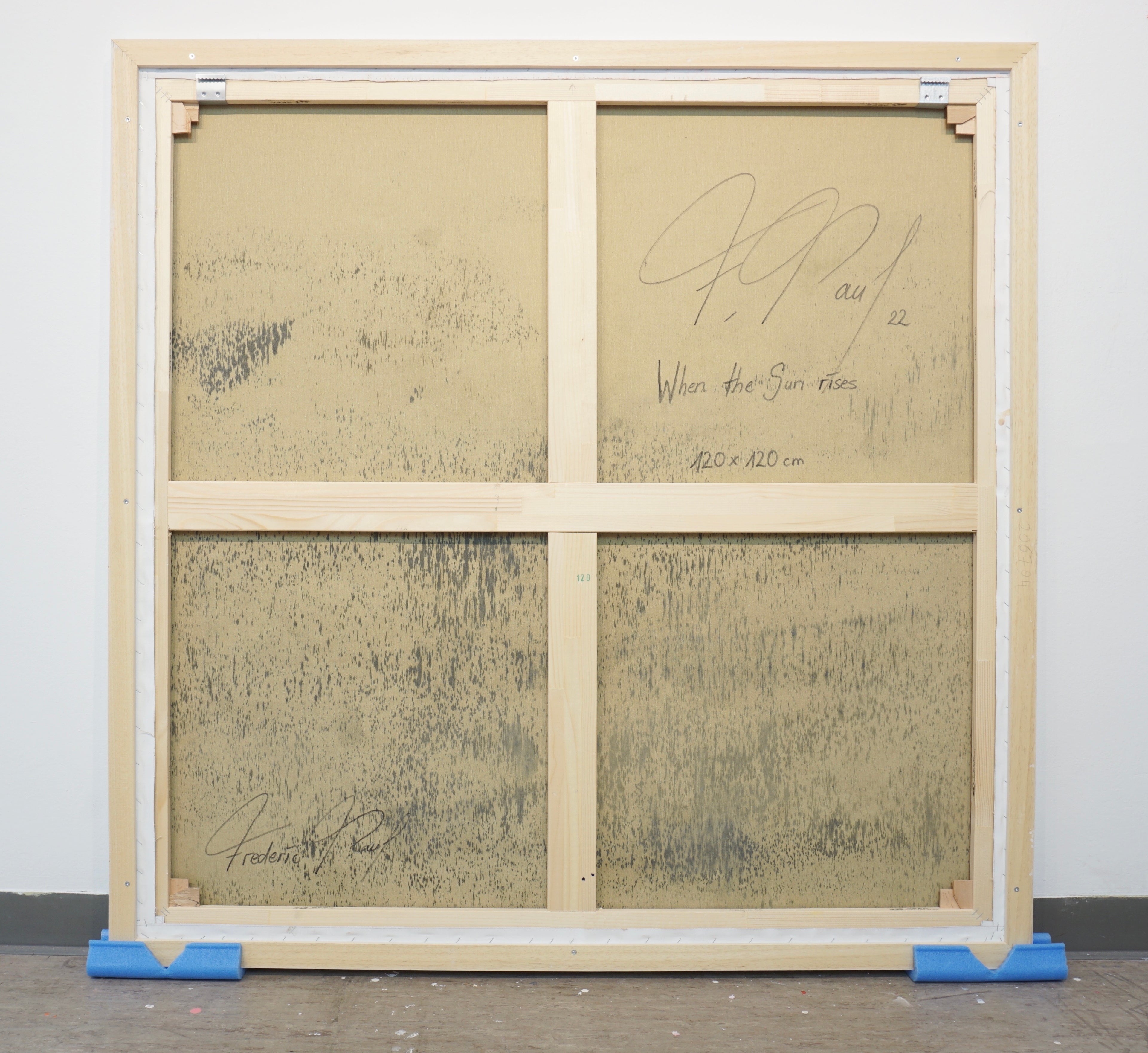 Frederic Paul_When the Sun rises_Öl,Acryl,Reis Papier auf Leinwand_120x120 cm_2022_3400 EU