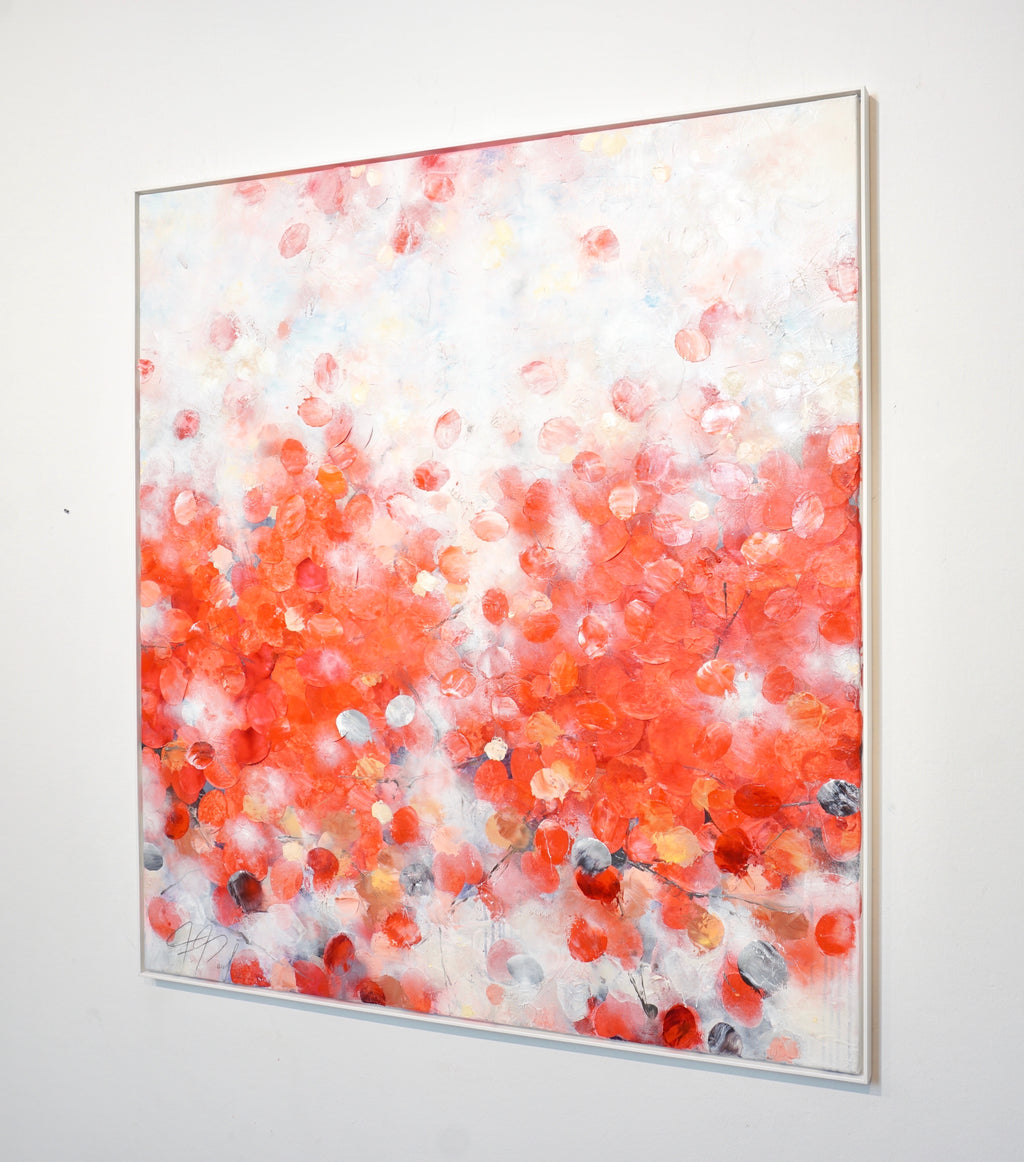 Frederic Paul_Follow the Sun_Öl,Acryl,Reis Papier auf Leinwand_130x120 cm_2022_3400 EUR_Ab