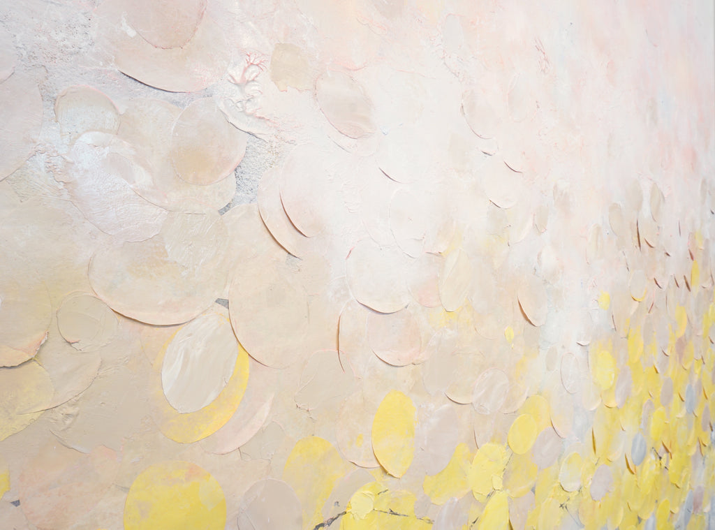 Frederic Paul_When the Sun rises_Öl,Acryl,Reis Papier auf Leinwand_120x120 cm_2022_3400 EU