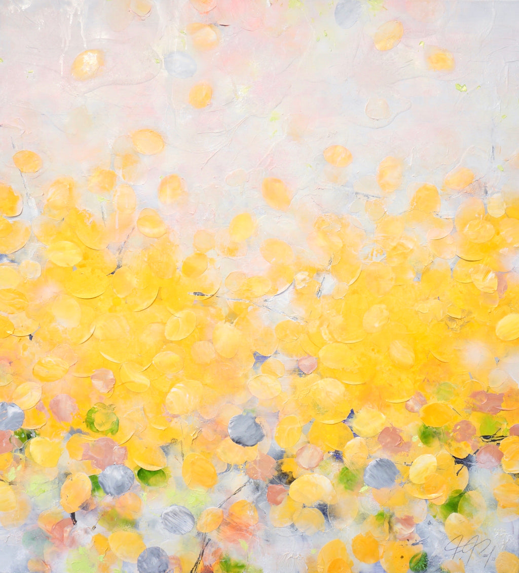 Daylight Sun_Oil,Acrylic,Rice Paper on canvas_110x100cm_2022_2800 Euro_Kunstwerk_Malerei_P