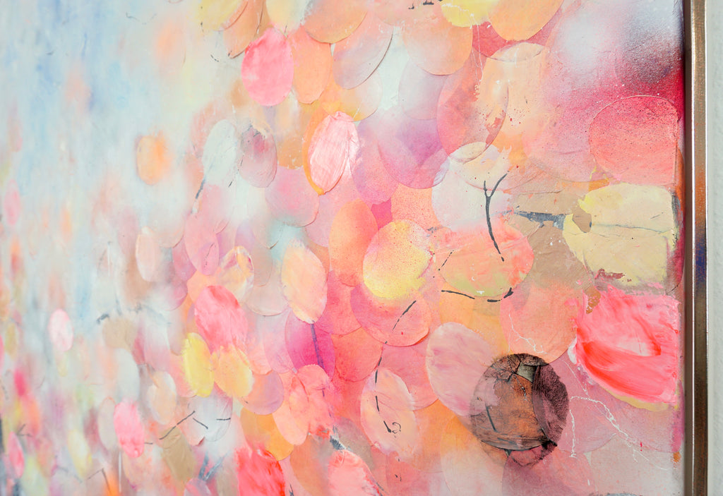 Seitenansicht des Kunstwerks mit sichtbarer Struktur, Reispapier-Reliefs .jpg