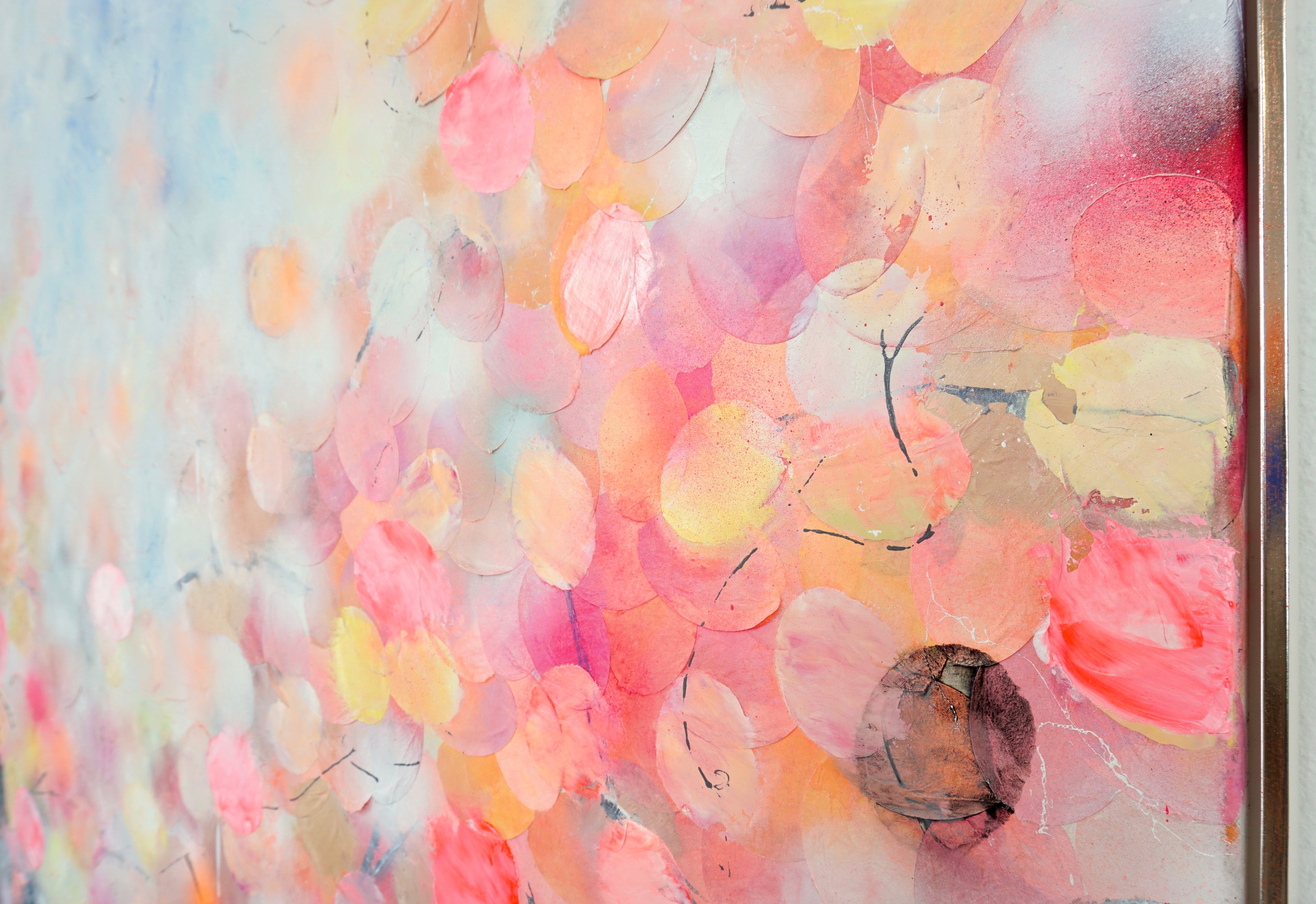 Seitenansicht des Kunstwerks mit sichtbarer Struktur, Reispapier-Reliefs .jpg