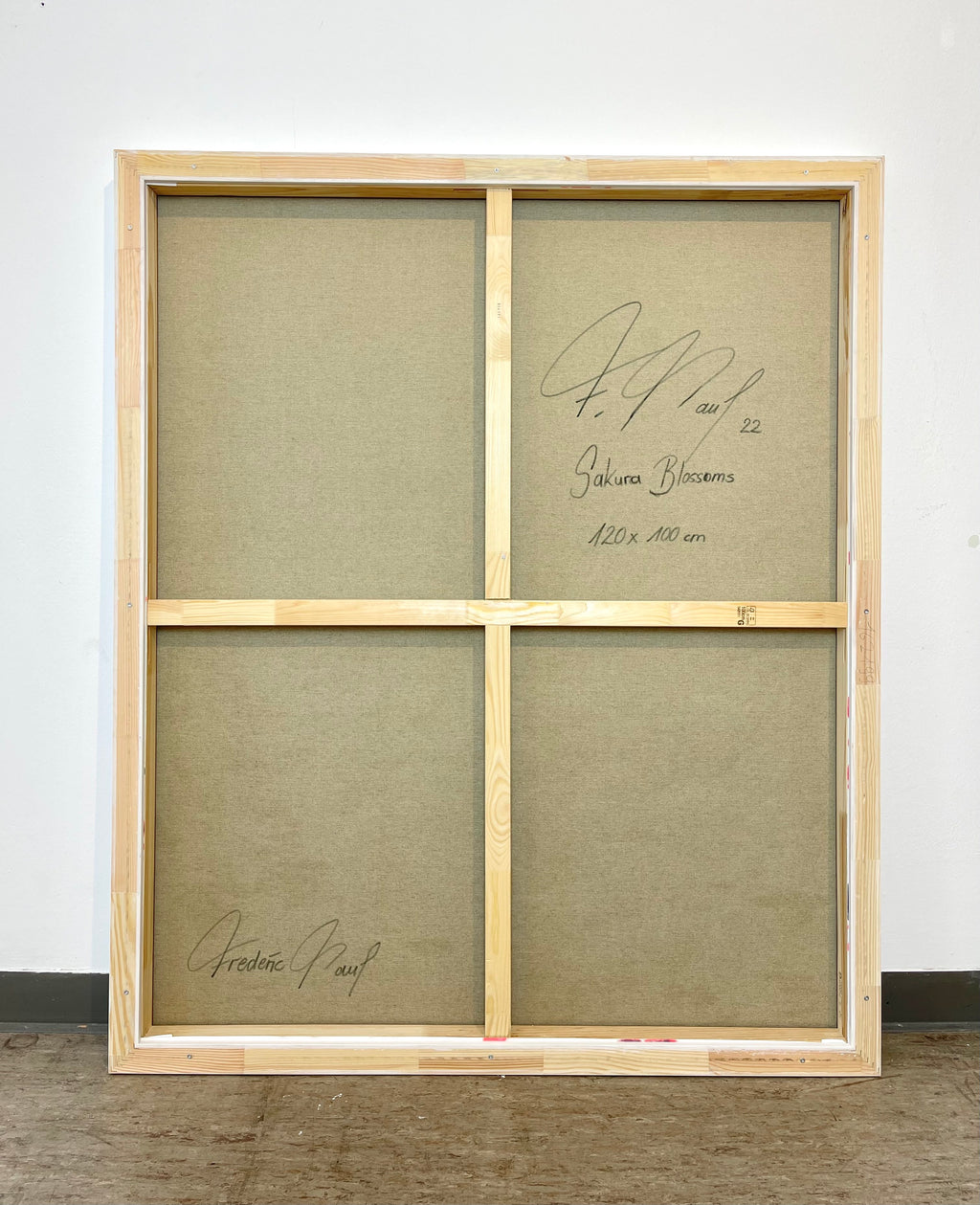 Sakura Blossoms_Oil,Acrylic,Ricepaper on canvas_120x100cm_2022_3000 Euro_Kunstwerk_Malerei