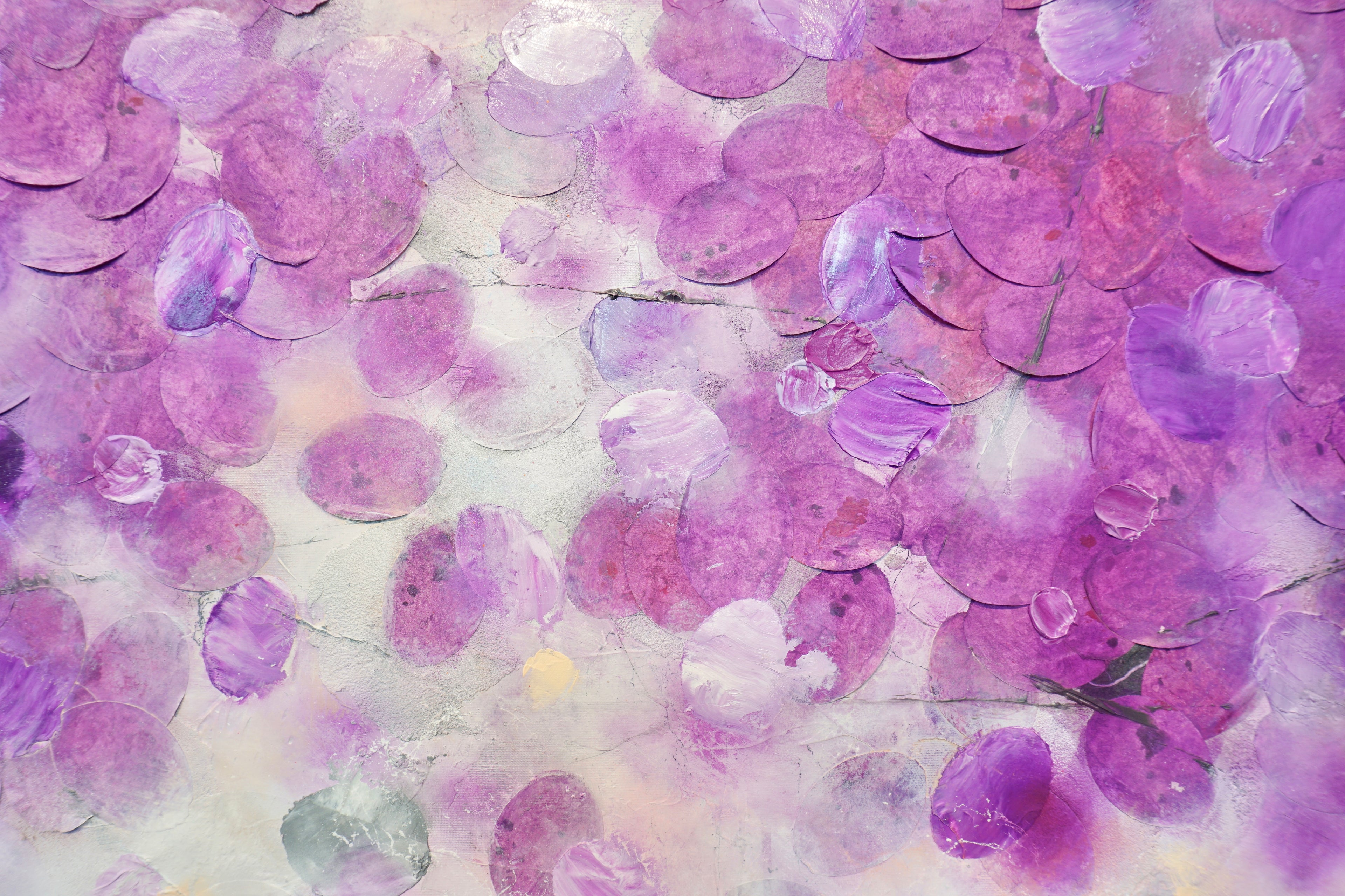 Frederic Paul_Lavender Hills_Oil, Acrylic, Rice Paper on canvas_130x130 cm_2022_Purple.jpg