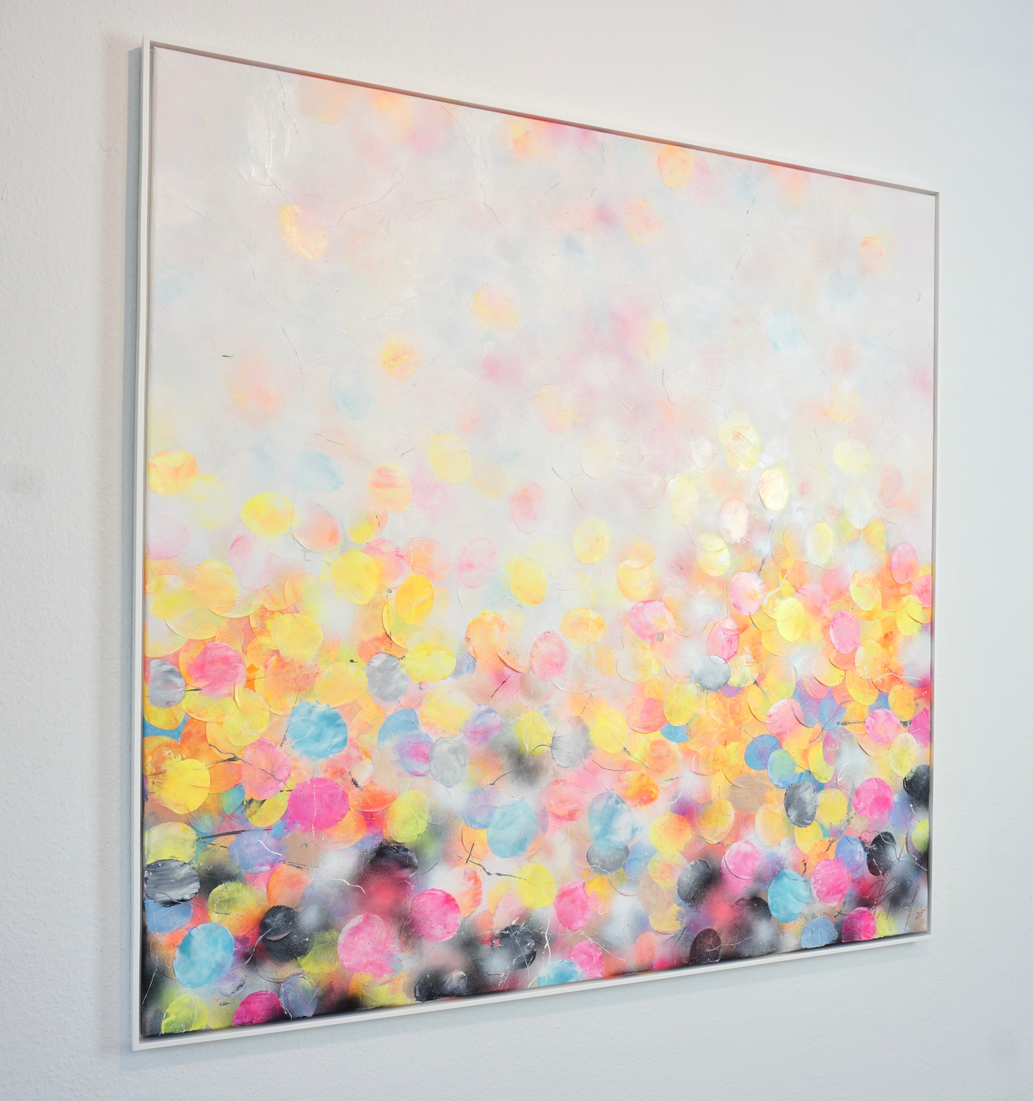 Seitenansicht des Kunstwerks mit sichtbarer Struktur, Reispapier-Reliefs .jpg