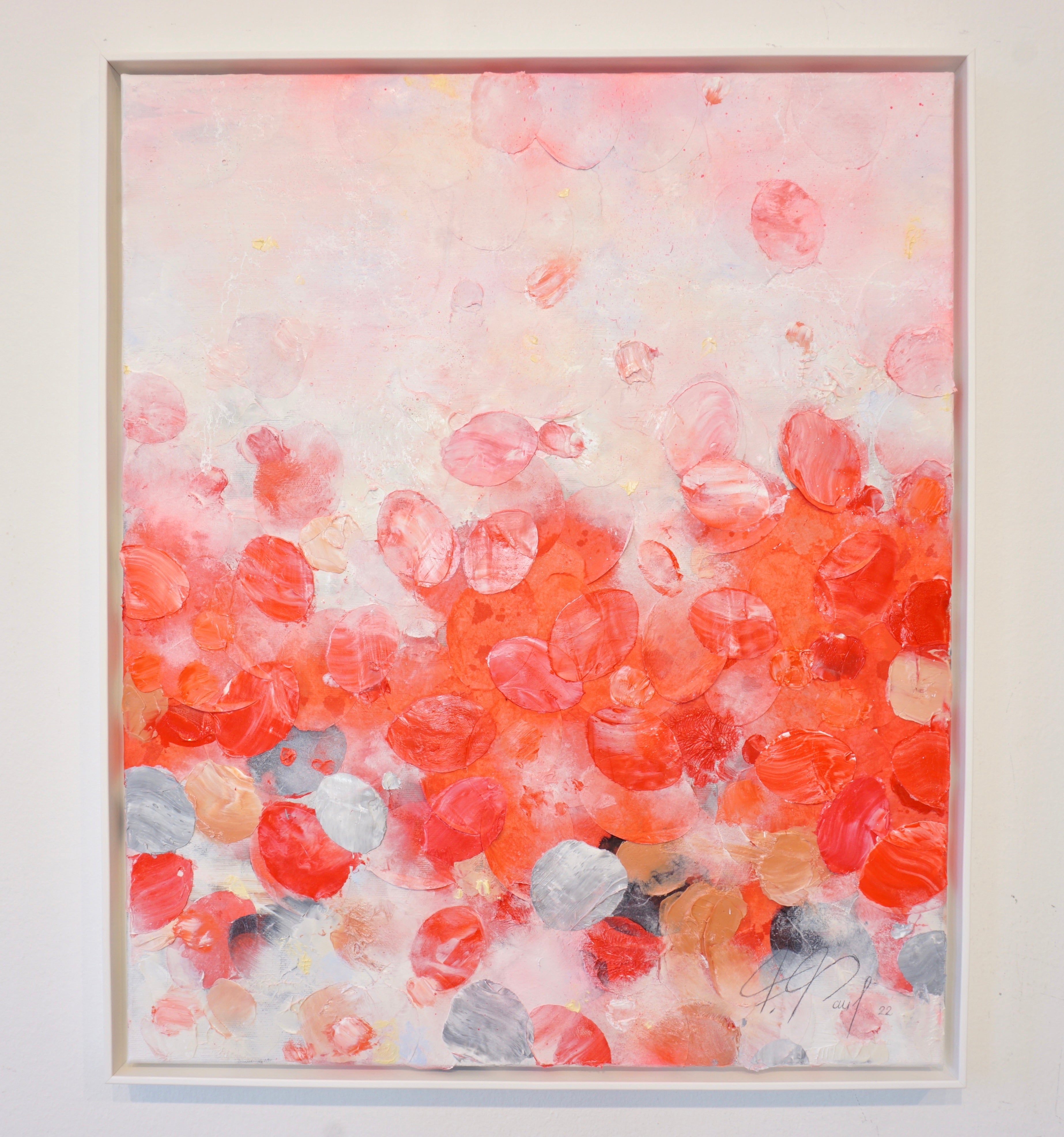 Red Spring Awakening II_Oil,Acrylic, Rice Paper on canvas_60x50cm_2022_1500 Euro_Rot_Natur