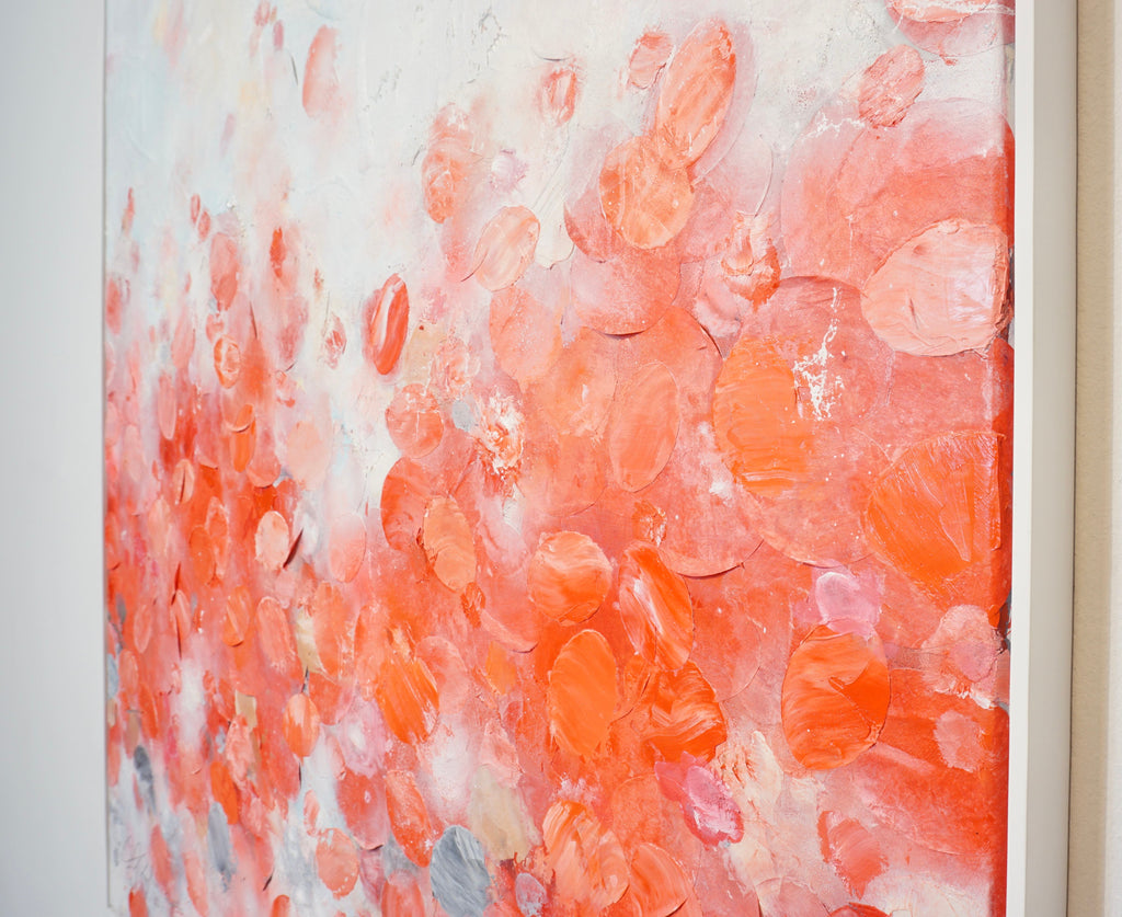 Frederic Paul_Red Tulips Field_Öl,Acryl, Reis Papier auf Leinwand_100x100cm_2022_2800 Euro