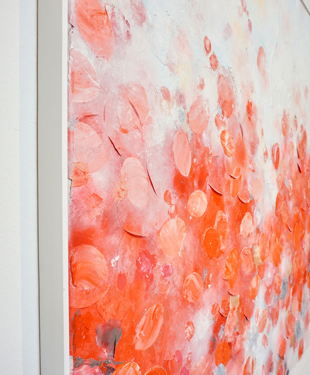 Frederic Paul_Red Tulips Field_Öl,Acryl, Reis Papier auf Leinwand_100x100cm_2022_2800 Euro