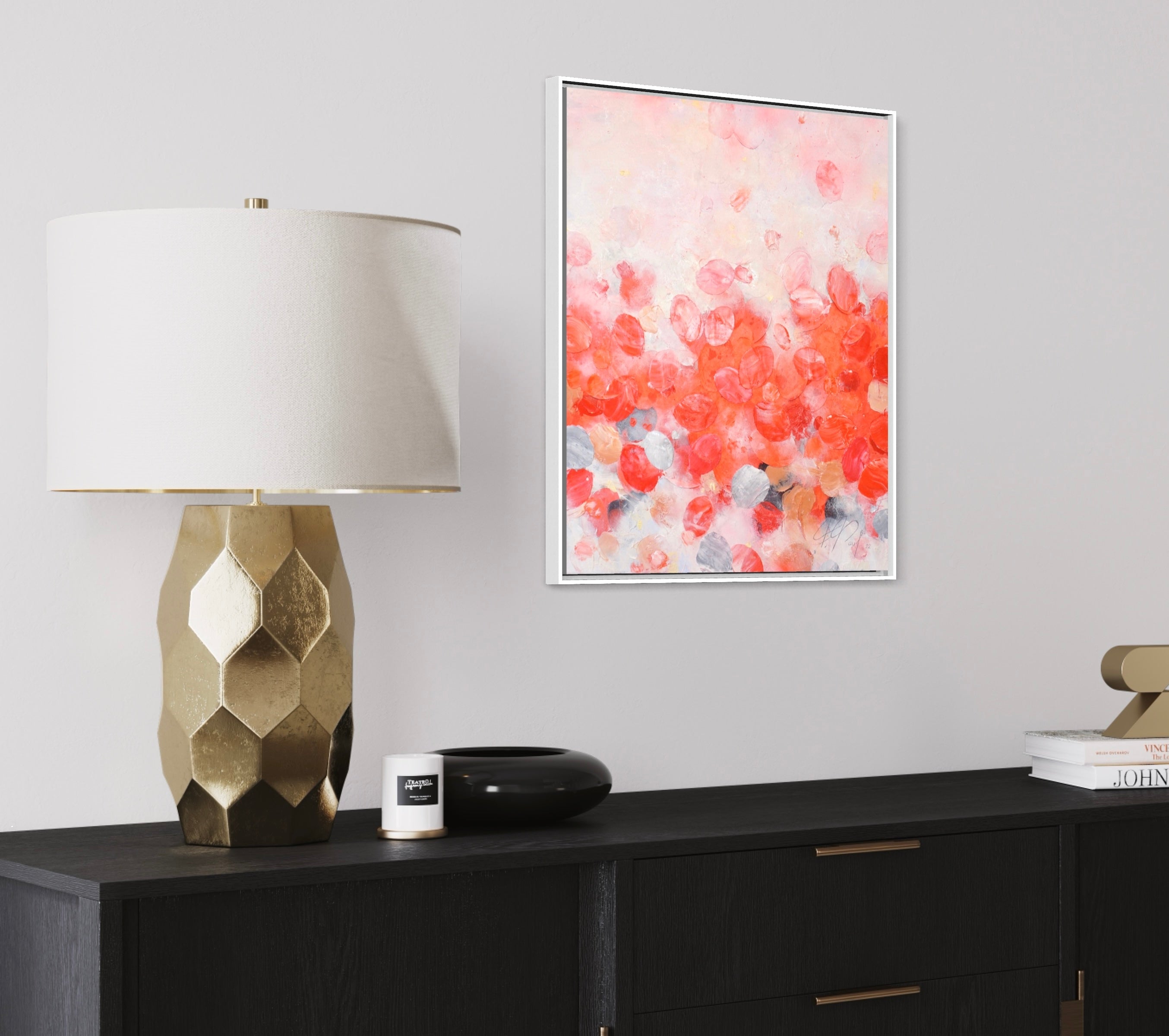 Red Spring Awakening II_Oil,Acrylic, Rice Paper on canvas_60x50cm_2022_1500 Euro_Rot_Natur