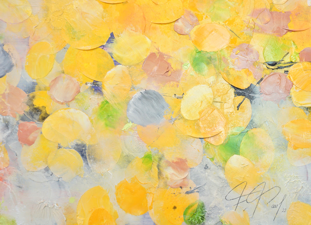 Daylight Sun_Oil,Acrylic,Rice Paper on canvas_110x100cm_2022_2800 Euro_Kunstwerk_Malerei_P